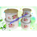enamel bowl sets with PP lid and mirror polish